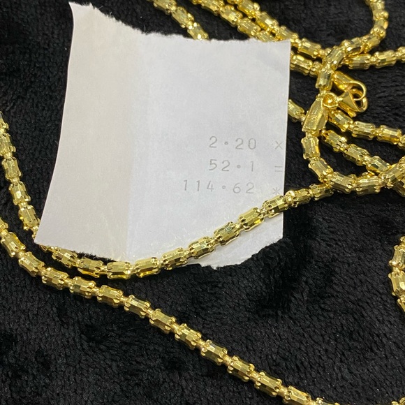 10k gold vermeil mens diamond cut barrel chain gift for men Italian 925 no fade - Picture 4 of 6